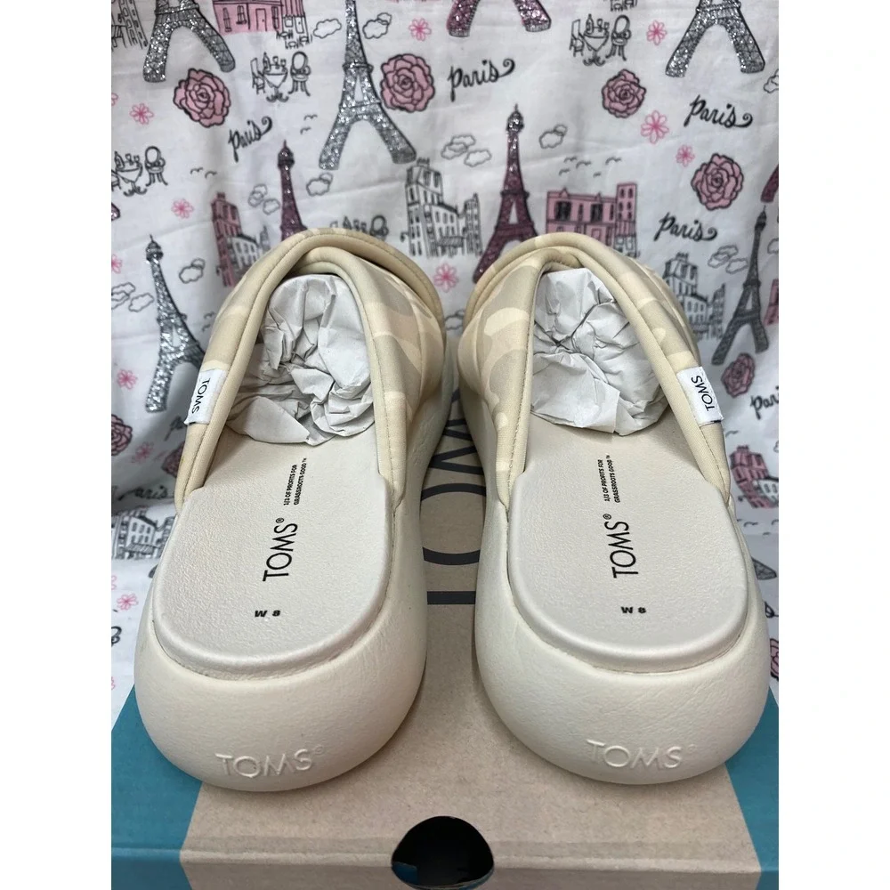 TOMS Alpargata Mallow Crossover Egret Camo Padded Slides Womens 8 10018260